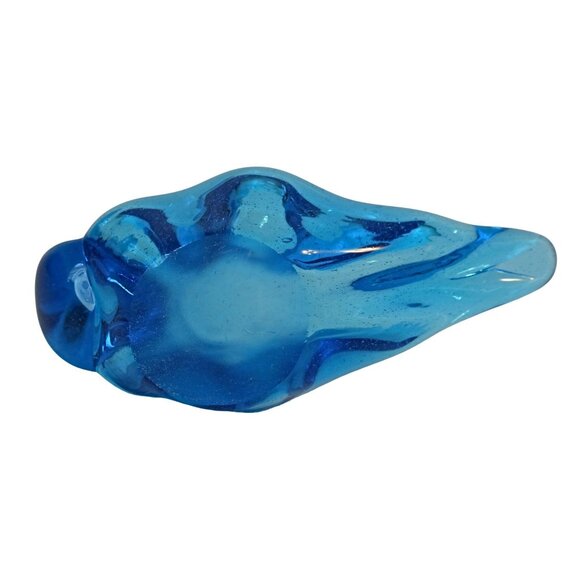 Vintage Hand Blown Art Studio Blue Swan Candy Dish - Picture 5 of 6